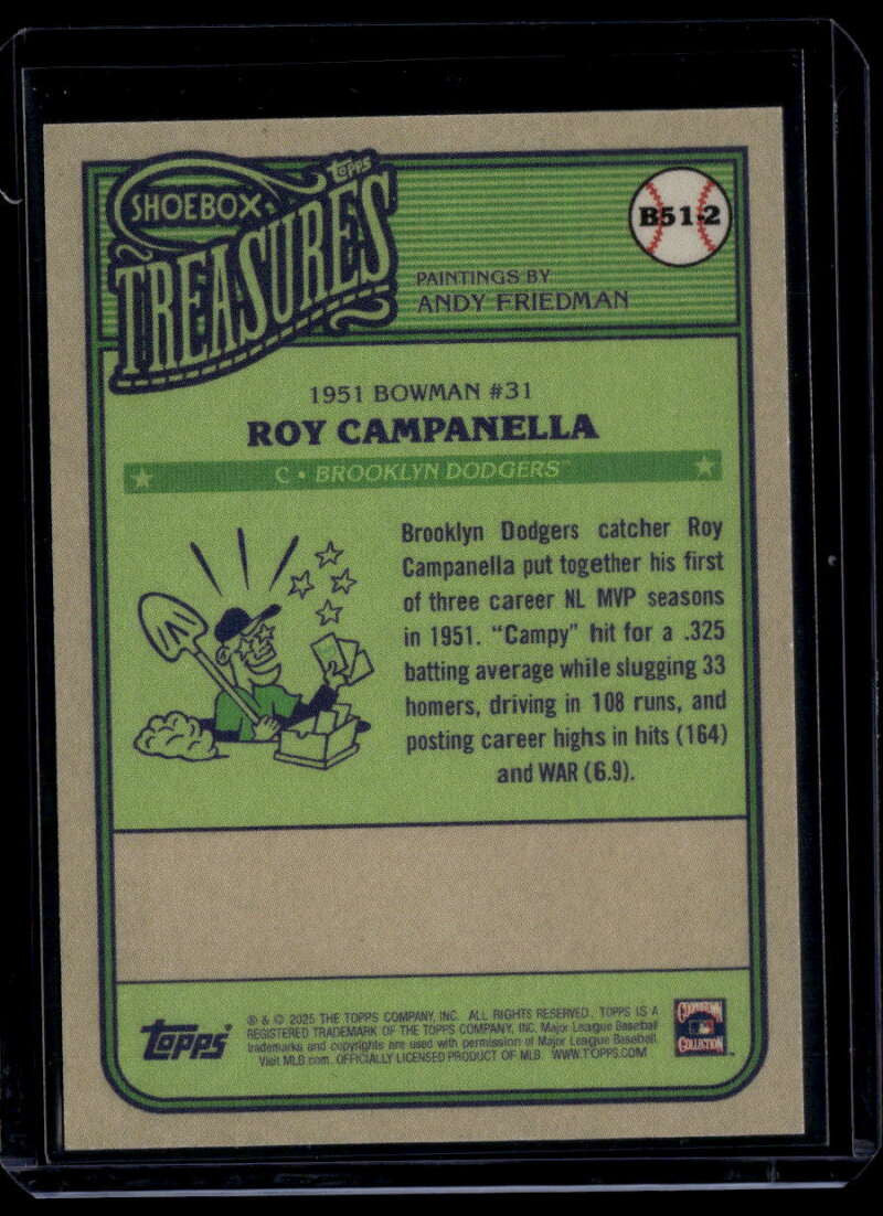 SOLD 175149 2025 Topps Shoebox Treasures '51 Bowman b512 Roy Campanella 158045
