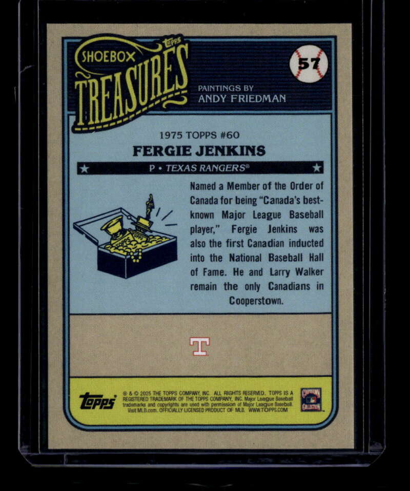 2025 Topps Shoebox Treasures Bubblegum Foil 57 Fergie Jenkins