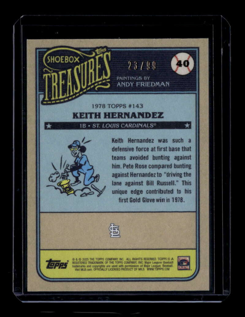 2025 Topps Shoebox Treasures Stamp 40 Keith Hernandez 23/99