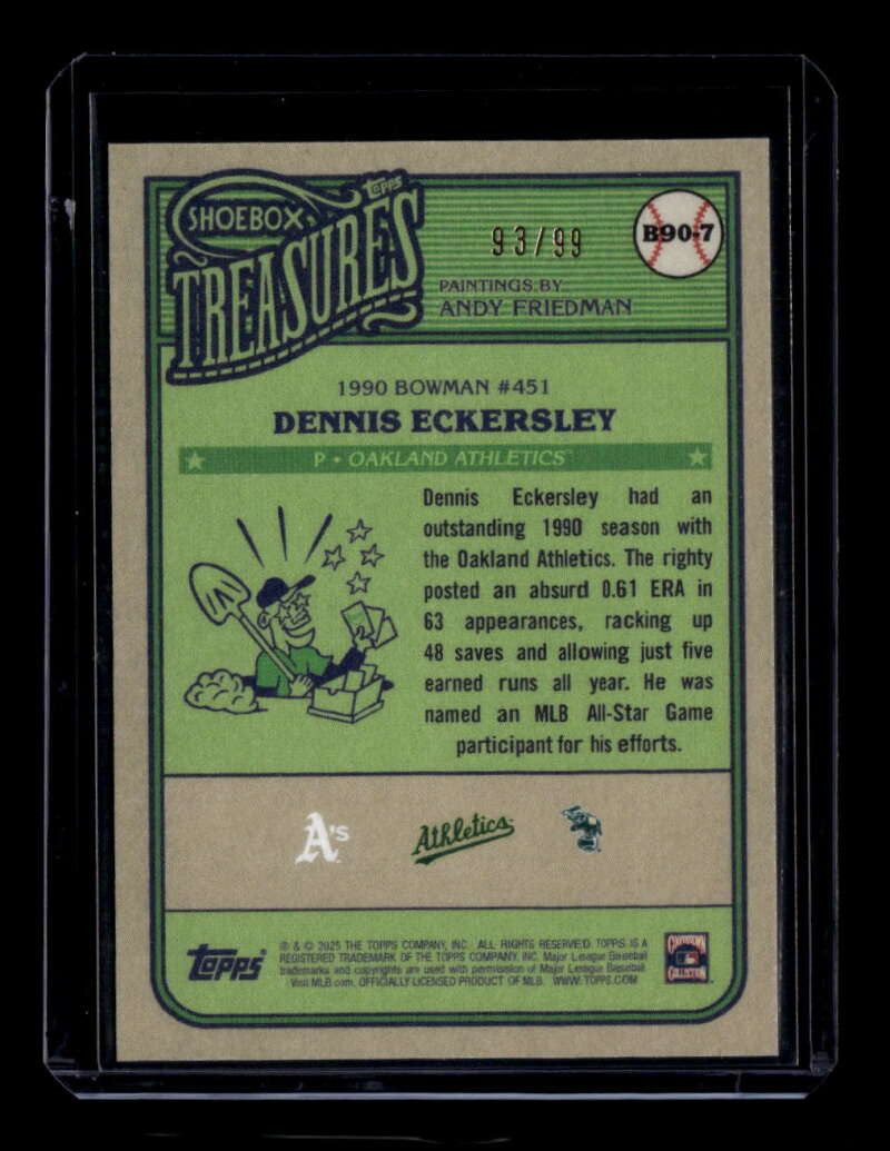 2025 Topps Shoebox Treasures '90 Bowman Stamp b907 Dennis Eckersley 93/99