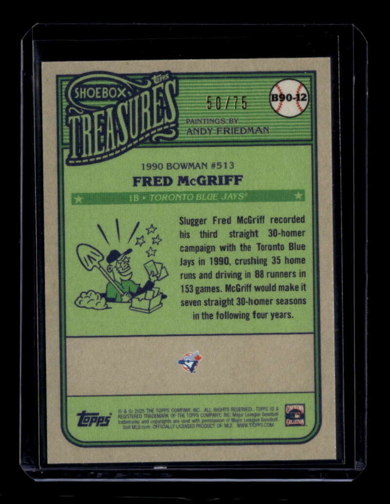 SOLD 175159 2025 Topps Shoebox Treasures 90 Bowman Grayscale Filter b9012 Fred McGriff 50/75