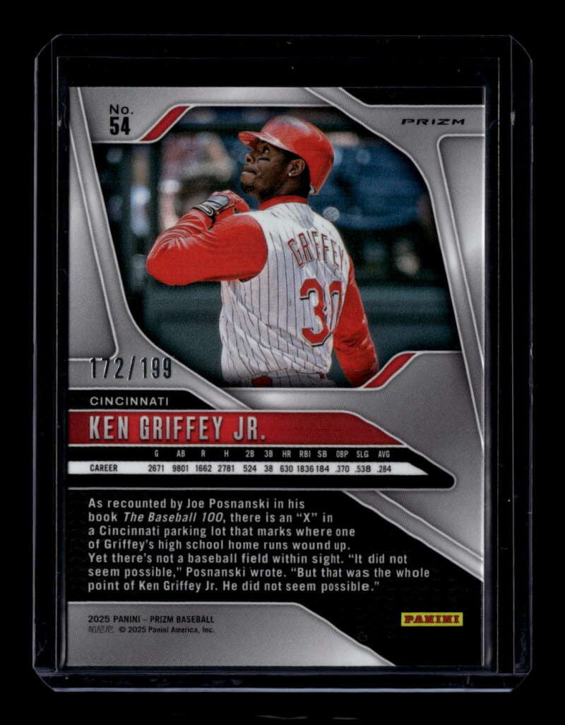 DELETE 175161 2025 Panini Prizm Prizms Blue Refractor 54 Ken Griffey Jr. 172/199