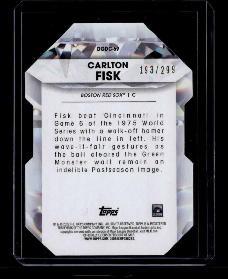 2022 Topps Diamond Greats Die Cuts Black dgdc69 Carlton Fisk 193/299