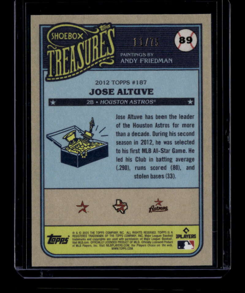 2025 Topps Shoebox Treasures Grayscale Filter 89 Jose Altuve 11/75