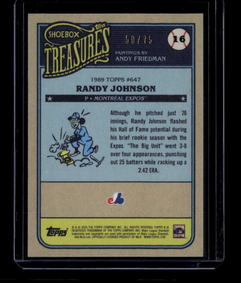 2025 Topps Shoebox Treasures Grayscale Filter 16 Randy Johnson 50/75