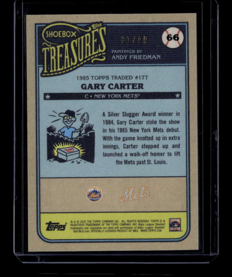 2025 Topps Shoebox Treasures Stamp 66 Gary Carter 81/99