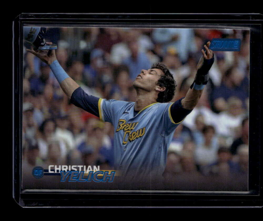 2023 Stadium Club Blue Foil 121 Christian Yelich 8/50