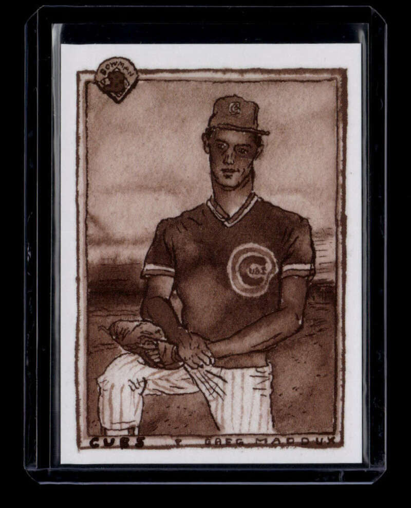 SOLD 175236 2025 Topps Shoebox Treasures '90 Bowman Sepia Filter b901 Greg Maddux 5/50