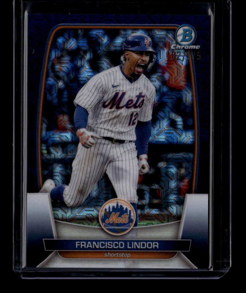 2023 Bowman Chrome Mega Box Navy Refractor 81 Francisco Lindor 102/175