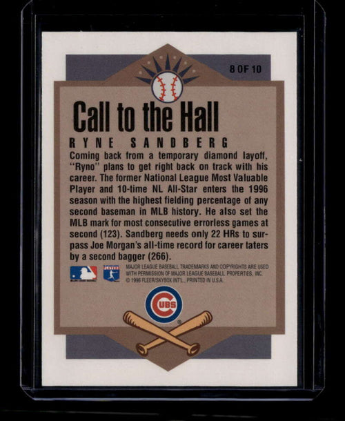 1996 Ultra Call to the Hall 8 Ryne Sandberg