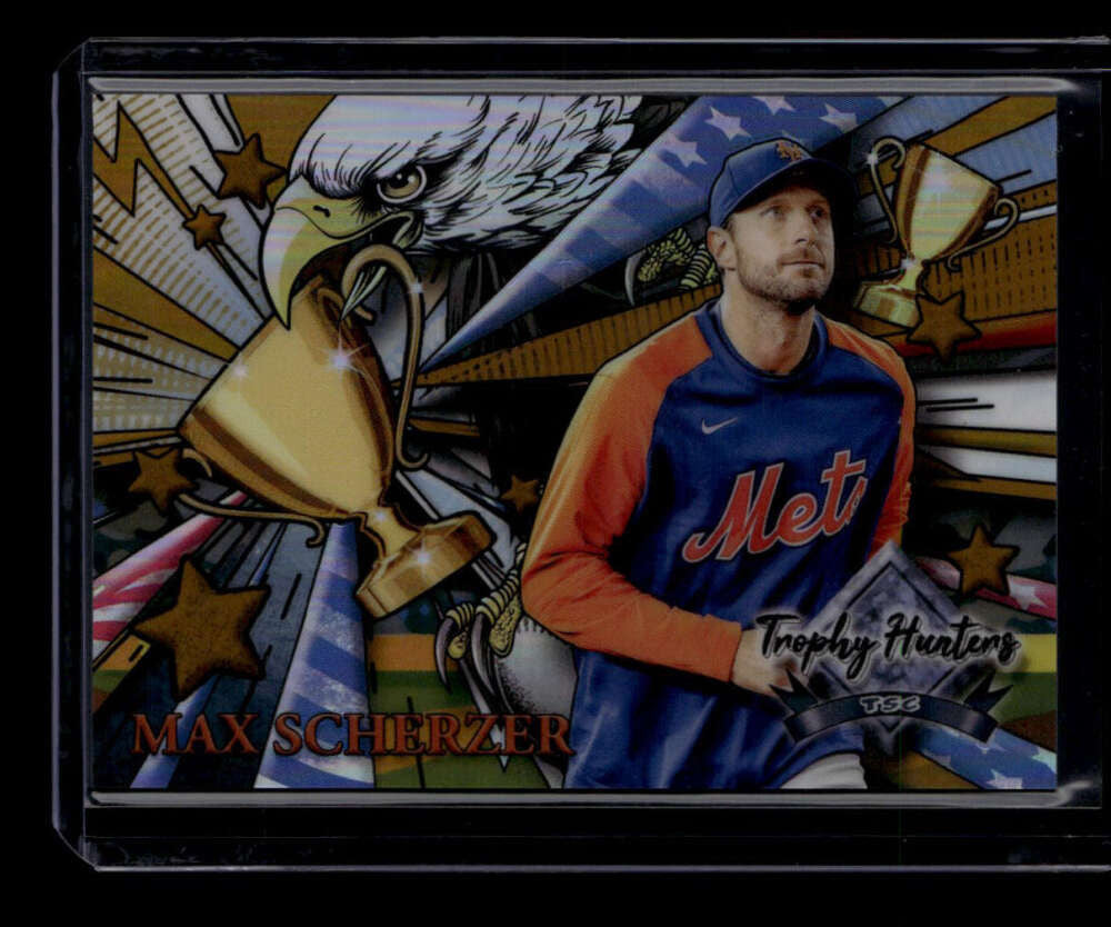 2022 Stadium Club Chrome Trophy Hunters Gold Refractor rl35 Max Scherzer 28/50