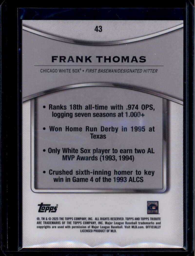 2025 Topps Tribute Purple 43 Frank Thomas 45/50