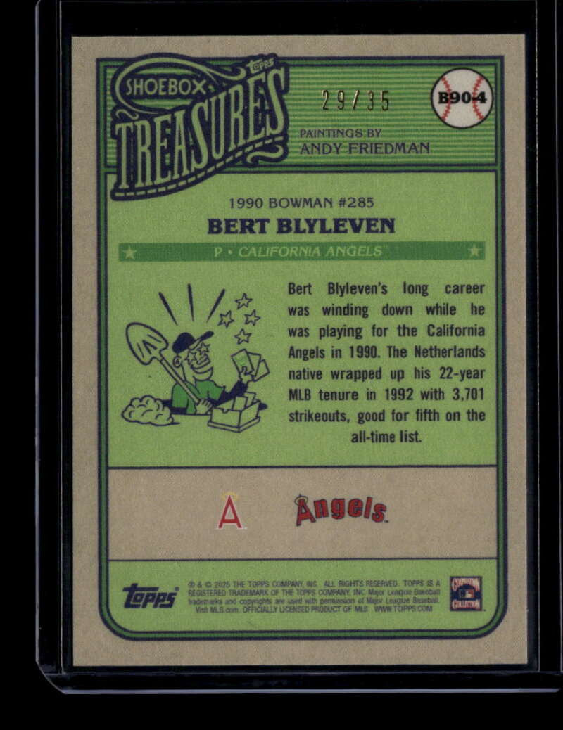 2025 Topps Shoebox Treasures '90 Bowman Topps Logo b904 Bert Blyleven 29/35