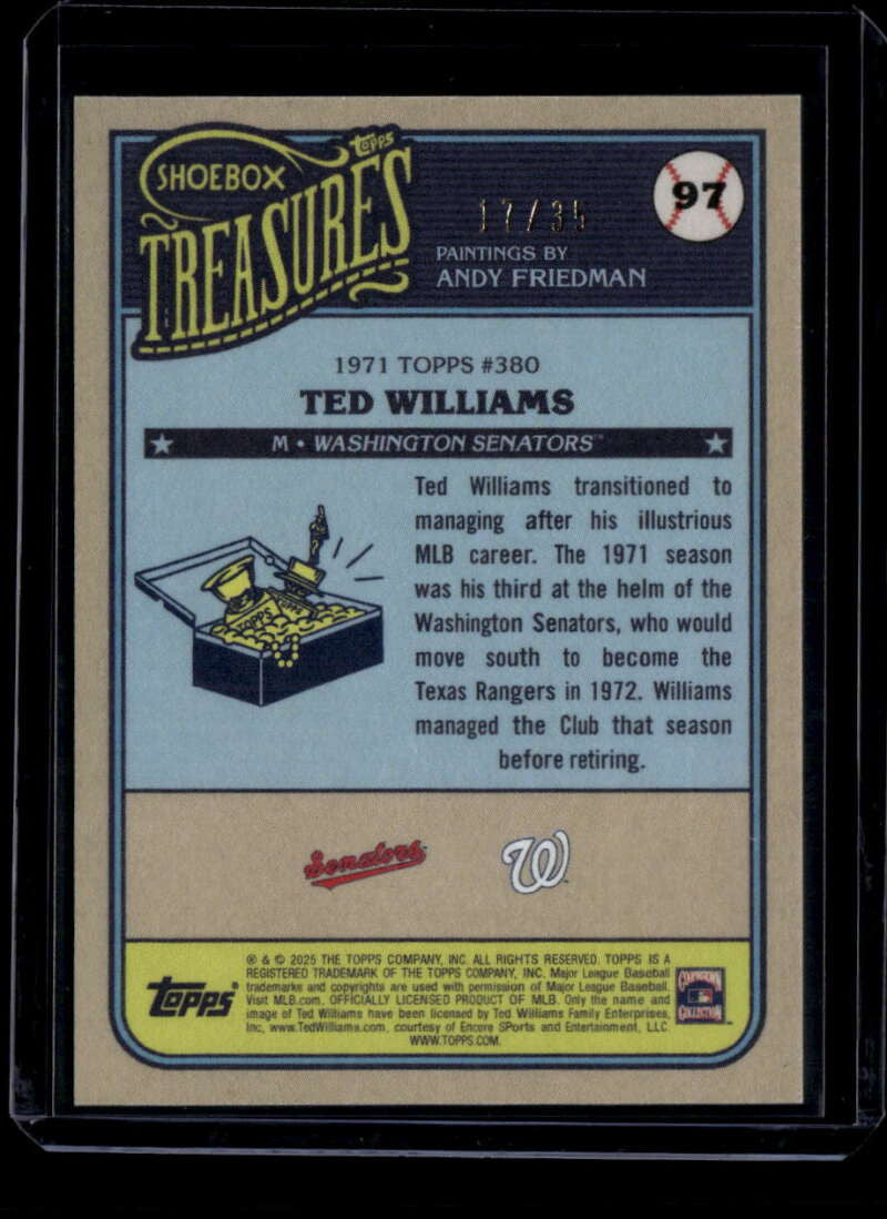 2025 Topps Shoebox Treasures Topps Logo 97 Ted Williams 17/35