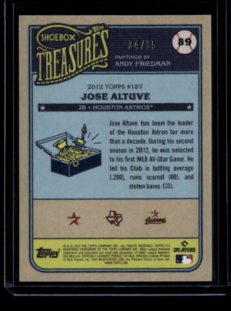 2025 Topps Shoebox Treasures Topps Logo 89 Jose Altuve 34/35