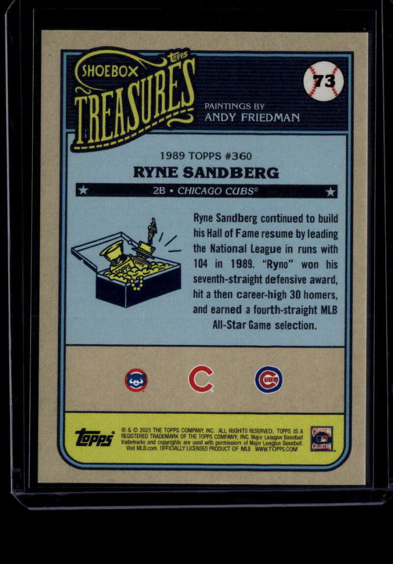 2025 Topps Shoebox Treasures Bubblegum Foil 73 Ryne Sandberg