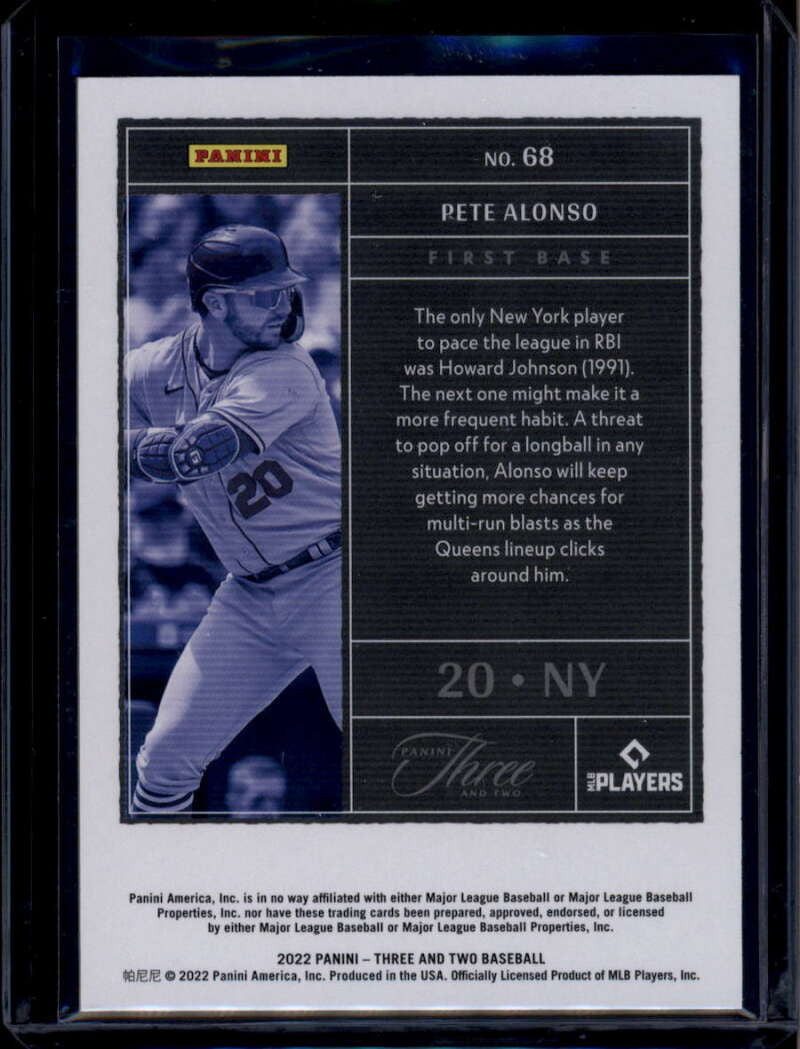 2022 Panini Three and Two Holo Gold 68 Pete Alonso 7/12