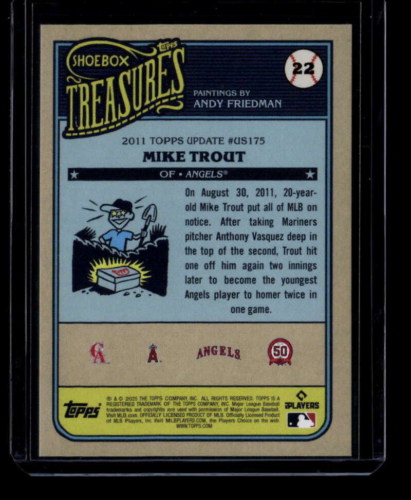 2025 Topps Shoebox Treaures Bubblegum Foil 22 Mike Trout