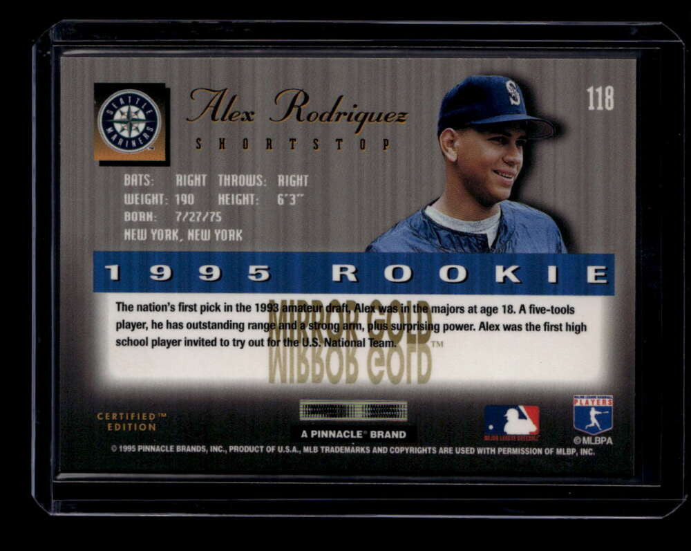 1995 Select Certified Mirror Gold 118 Alex Rodriguez