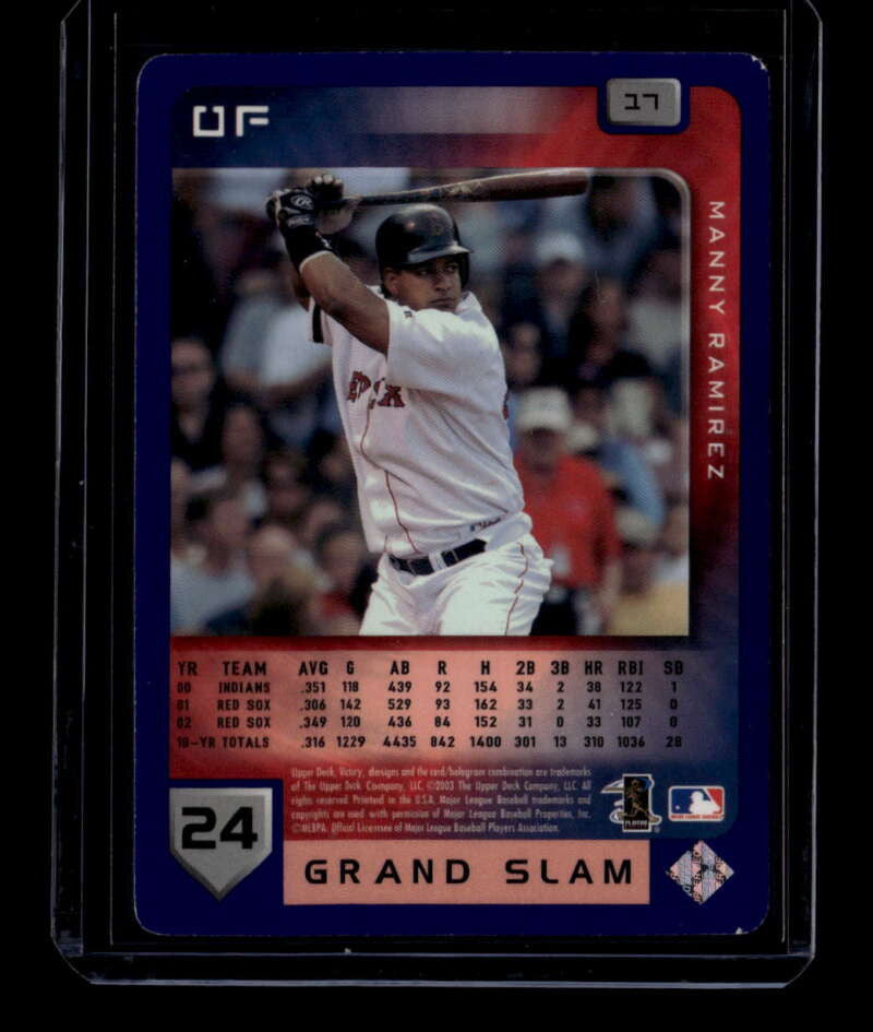 2003 Upper Deck Victory Tier 4 Purple 17 Manny Ramirez 32/50