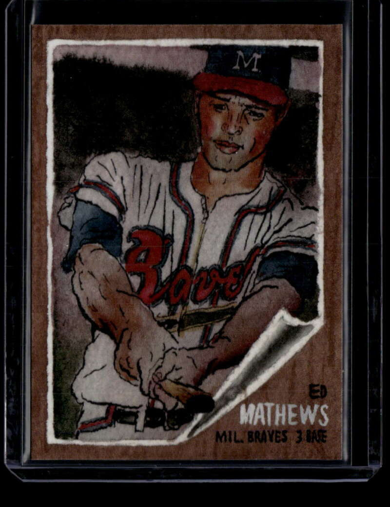 2025 Topps Shoebox Treasures Paint Splatter Back 2 Eddie Mathews 7/15