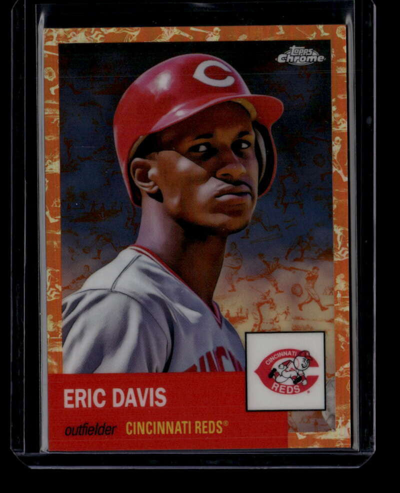 SOLD 175376 2022 Topps Chrome Platinum Anniversary Toile Orange Refractor 248 Eric Davis /25