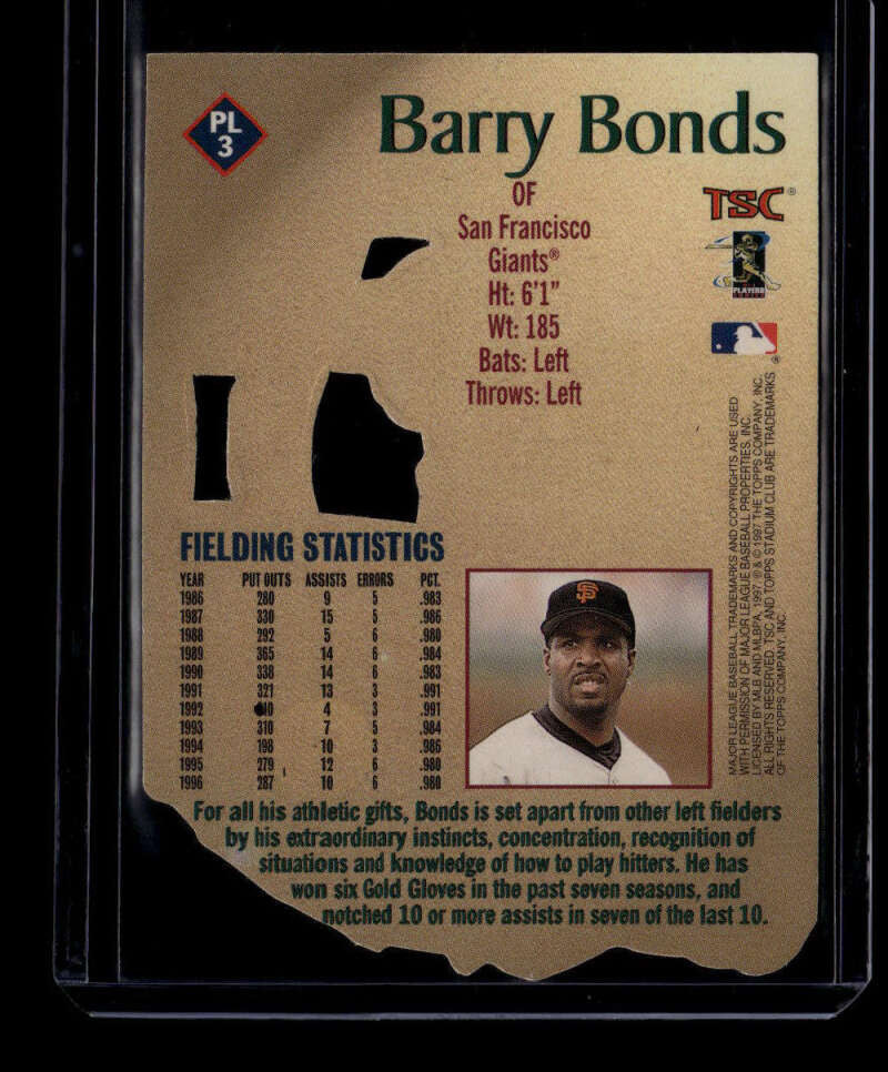 DELETE 175382 1997 Stadium Club Patent Leather pl3 Barry Bonds