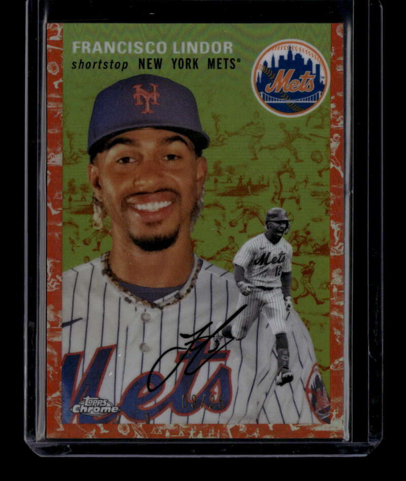 2023 Topps Chrome Platinum Anniversary Orange Refractor 369 Francisco Lindor /25