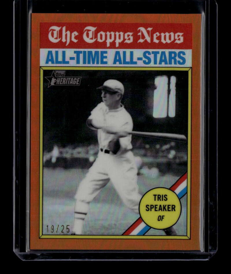 DELETE 175386 2025 Topps Heritage Chrome Orange Refractor 347 Tris Speaker AS 19/25 All-Stars