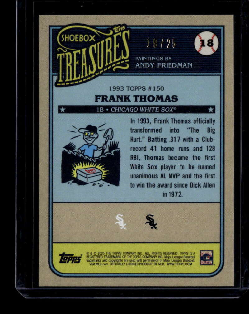 2025 Topps Shoebox Treasures Rainbow Foil 18 Frank Thomas 19/25