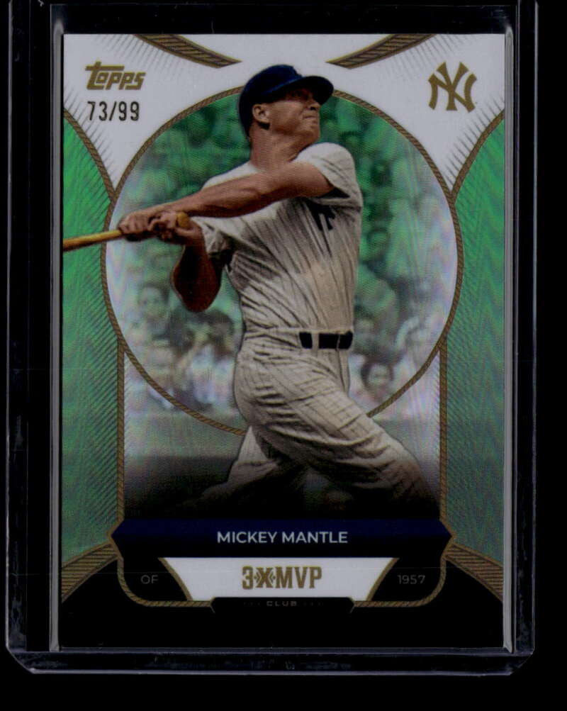 2025 Topps Welcome to the Club 3x MVP Green Foil 20 Mickey Mantle 73/99