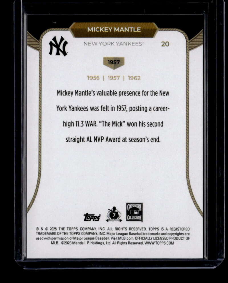 2025 Topps Welcome to the Club 3x MVP Green Foil 20 Mickey Mantle 73/99