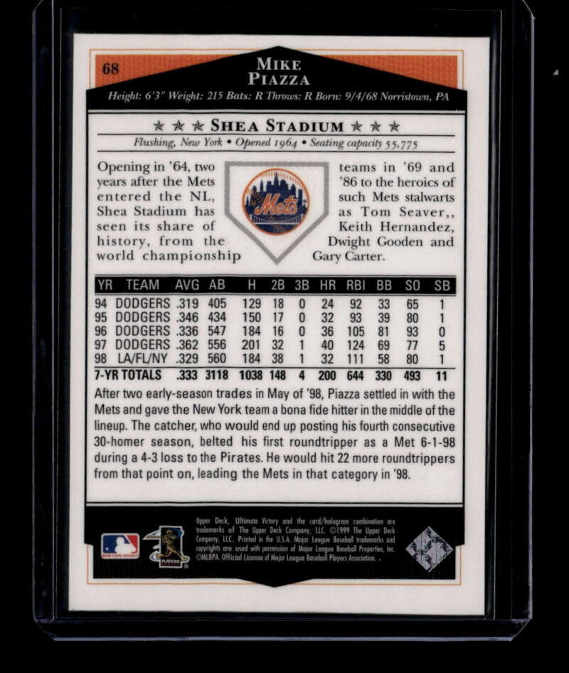 1999 Ultimate Victory Parallel 100 68 Mike Piazza 1/100