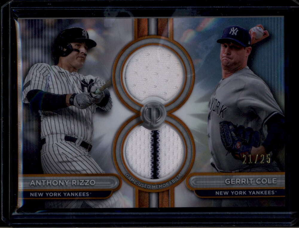 2024 Topps Tribute Dual Player Relics Gerrit Cole Anthony Rizzo Jersey 21/25