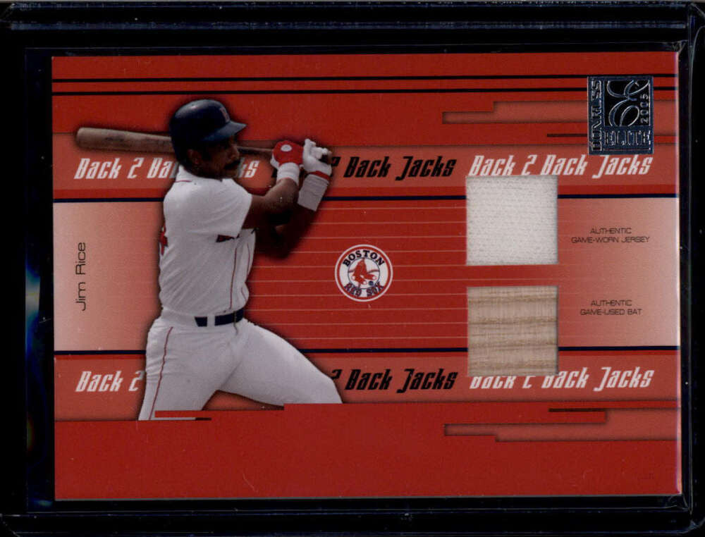 2005 Donruss Elite Back 2 Jacks Manny Ramirez Jim Rice Dual Bat Jersey 35/50
