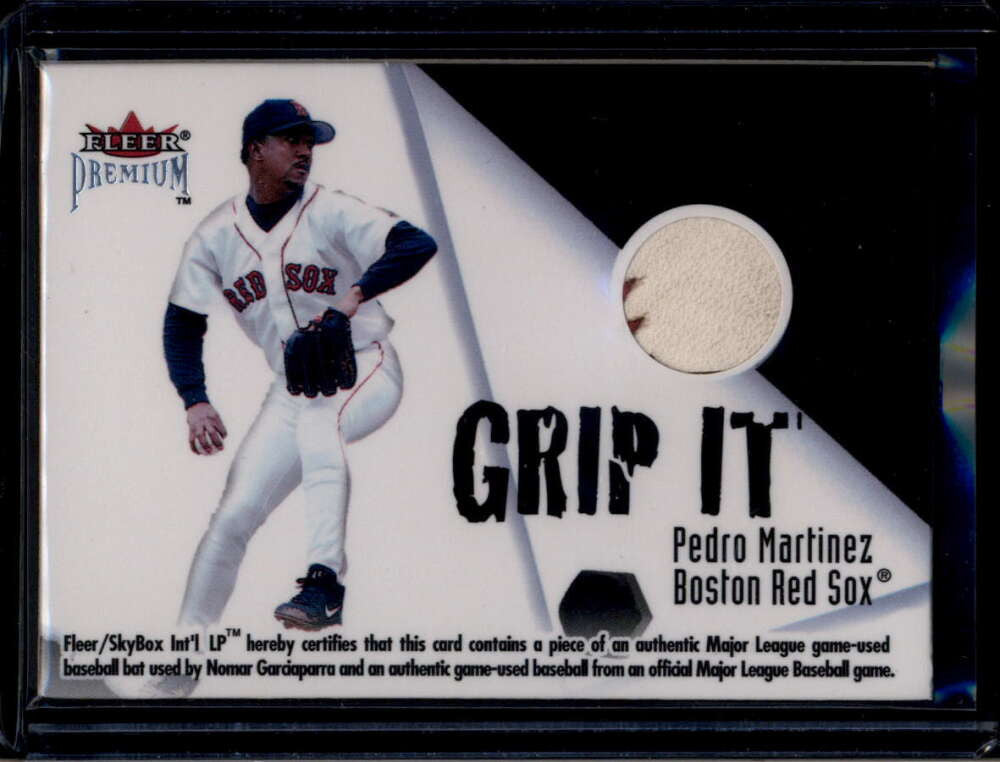 2001 Fleer Premium Grip It Rip Pedro Martinez Garciaparra Dual Bat Ball 18/100