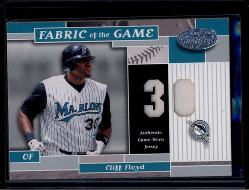 2002 Leaf Certified Fabric of the Game Number 96jn Cliff Floyd Jersey 17/30