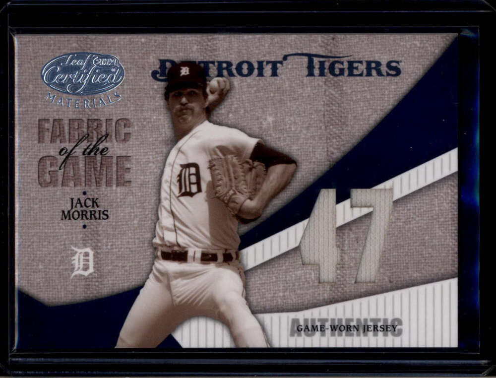 2004 Leaf Certified Materials Fabric of the Game Number Jack Morris Jersey 18/47