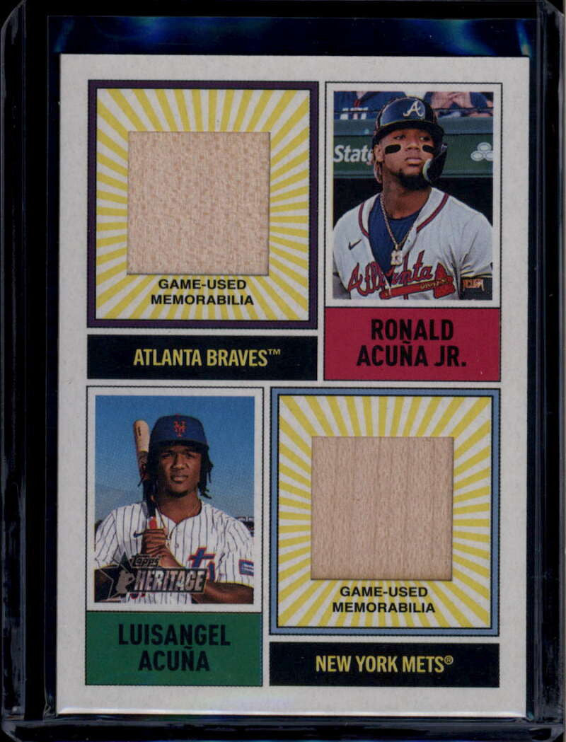2025 Topps Heritage MLB Collection Dual Player Ronald Luisangel Acuna RC Jersey
