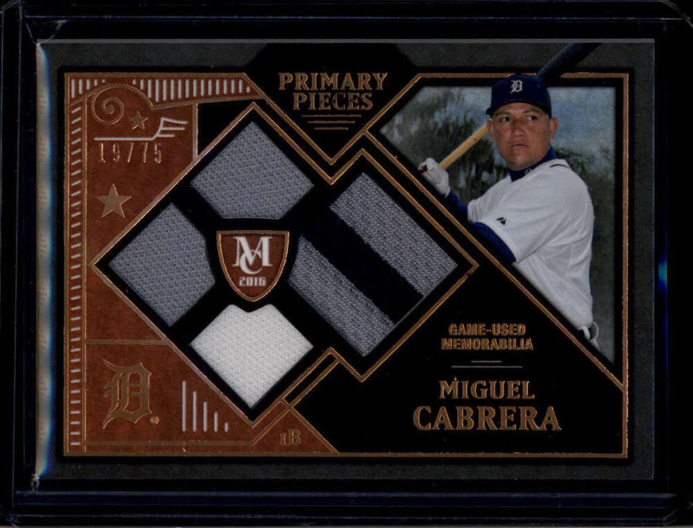 2016 Topps Museum Primary Pieces Relics Miguel Cabrera Quad Jersey Patch 19/75