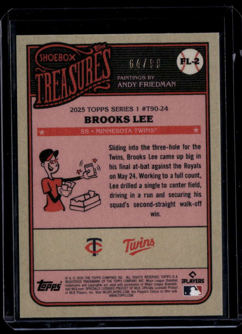 2025 Topps Shoebox Treasures First Light '90 Redux Stamp fl2 Brooks Lee RC 64/99