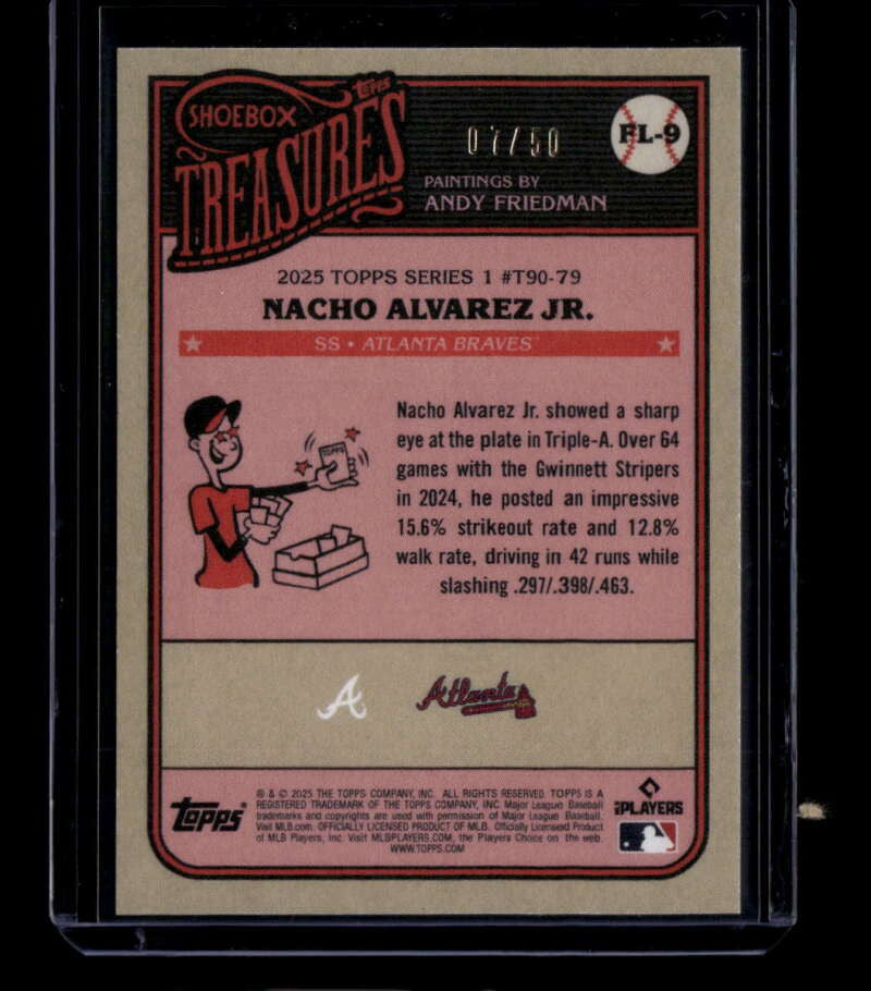 2025 Topps Shoebox Treasures First Light '90 Redux Sepia Nacho Alvarez RC 7/50