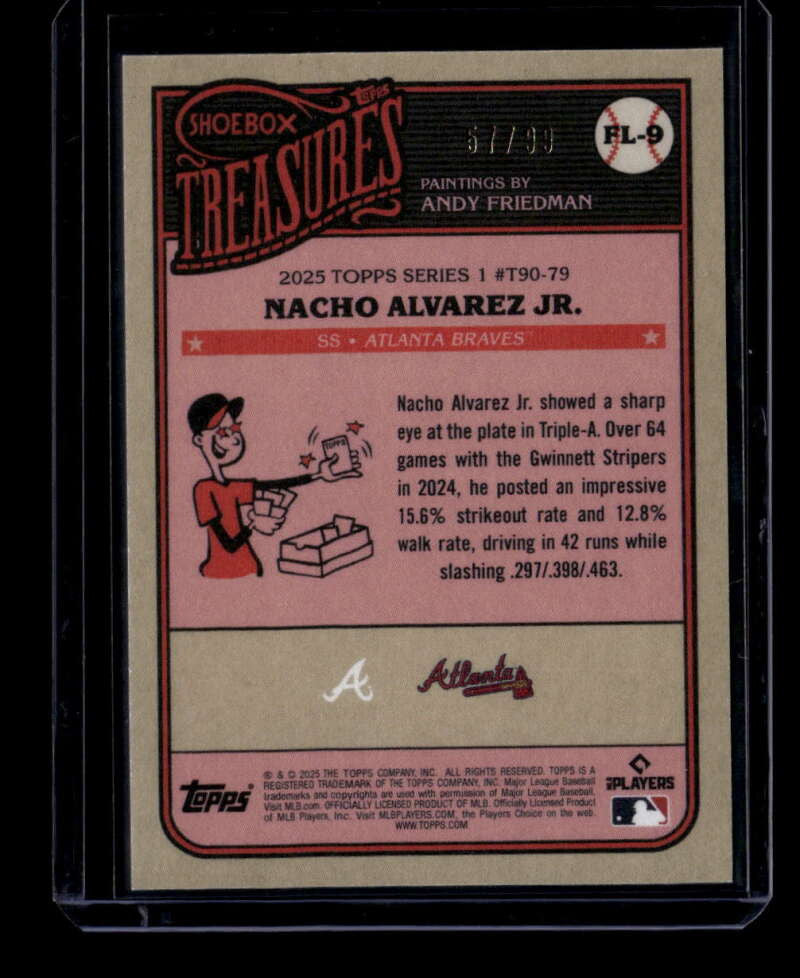 2025 Topps Shoebox Treasures First Light '90 Redux Stamp Nacho Alvarez RC 57/99