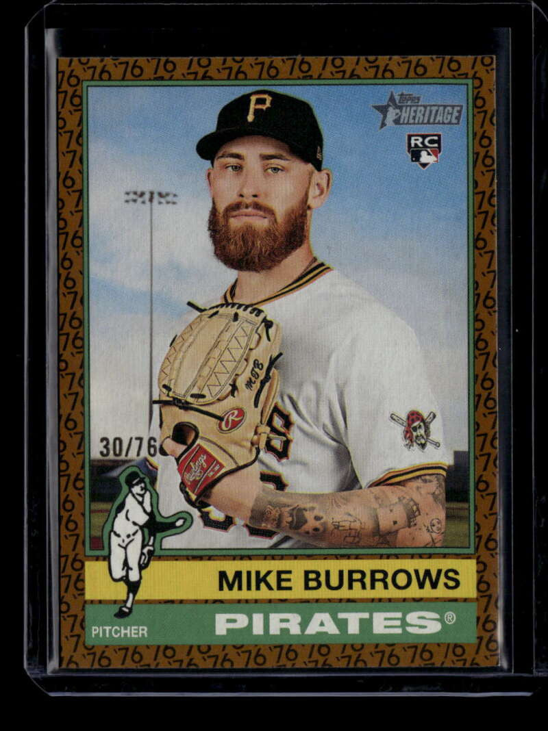 2025 Topps Heritage Color of the Year 328 Mike Burrows Rookie 30/76