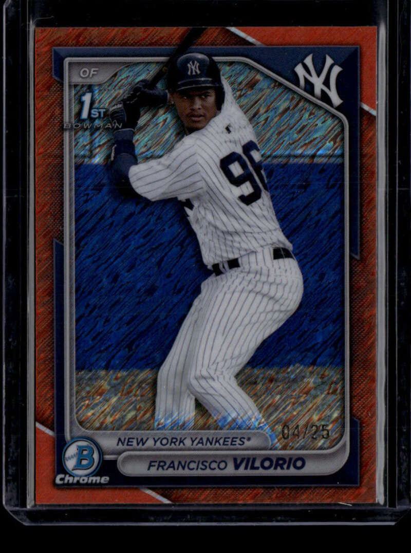 2024 Bowman Chrome Prospects Orange Shimmer Refractor Francisco Vilorio RC 4/25