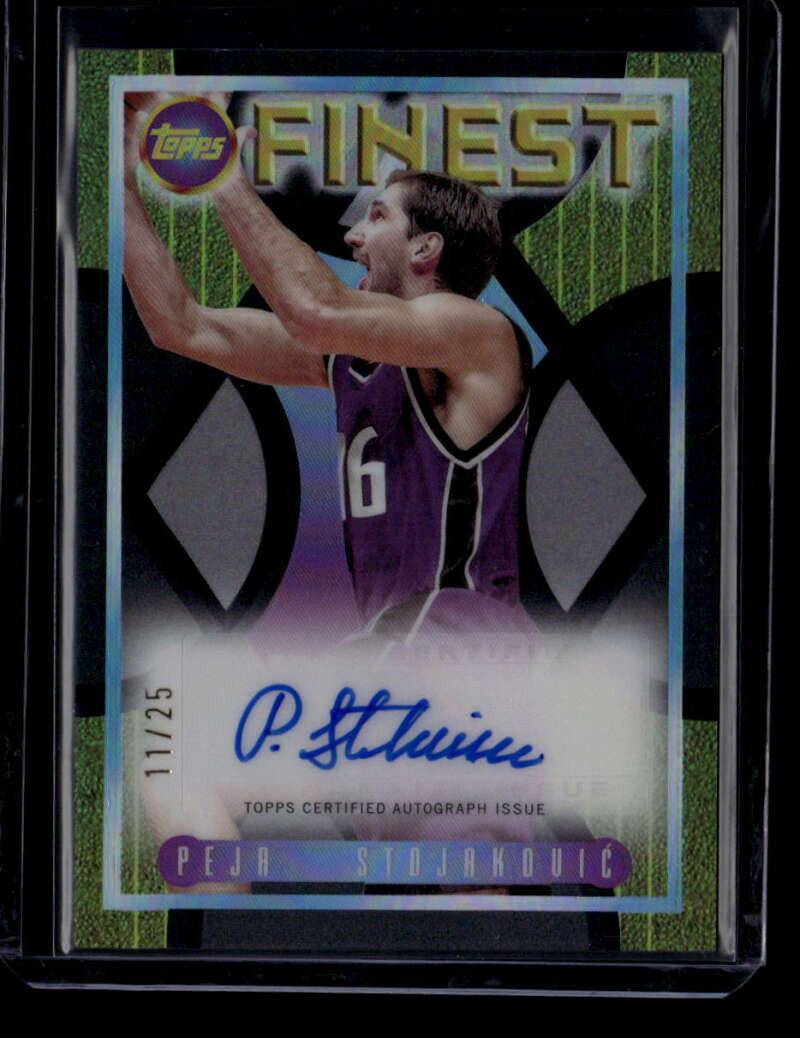 2023-24 Finest Flashback Autographs Black Refractor Peja Stojakovic Auto 11/25