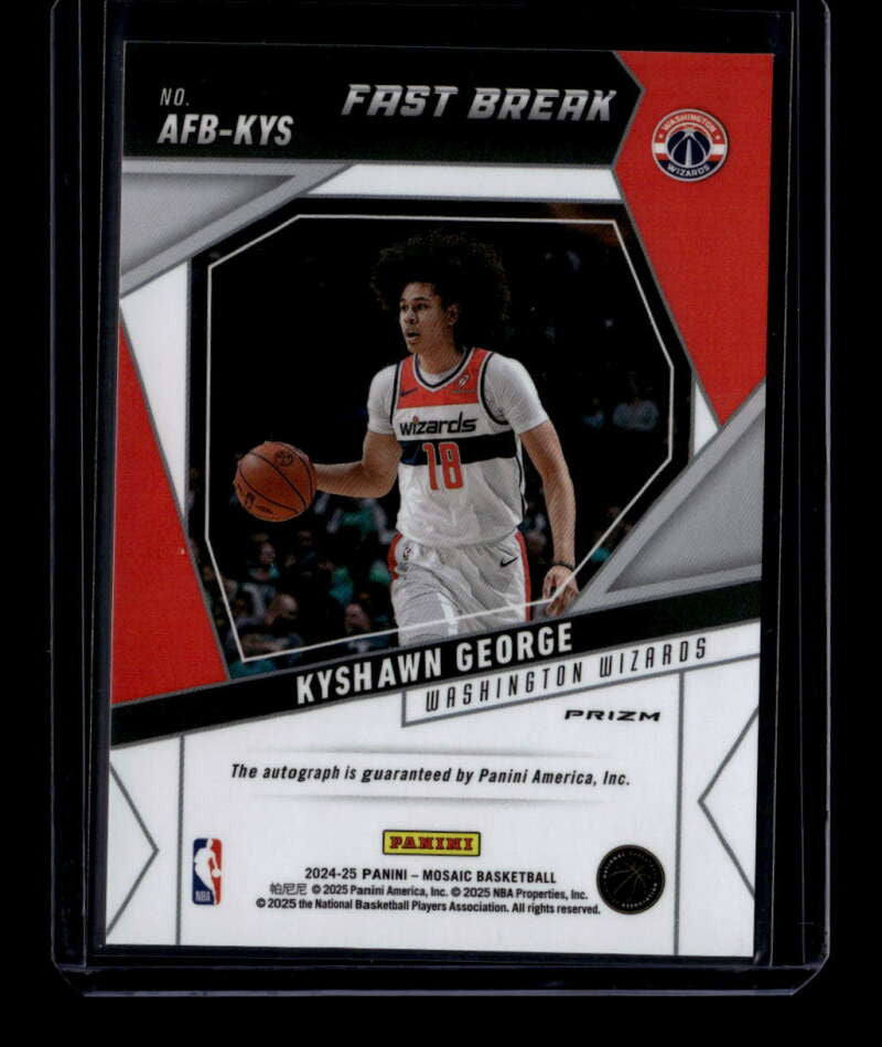 2024-25 Panini Mosaic Autographs Fast Break 32 Kyshawn George Rookie Auto