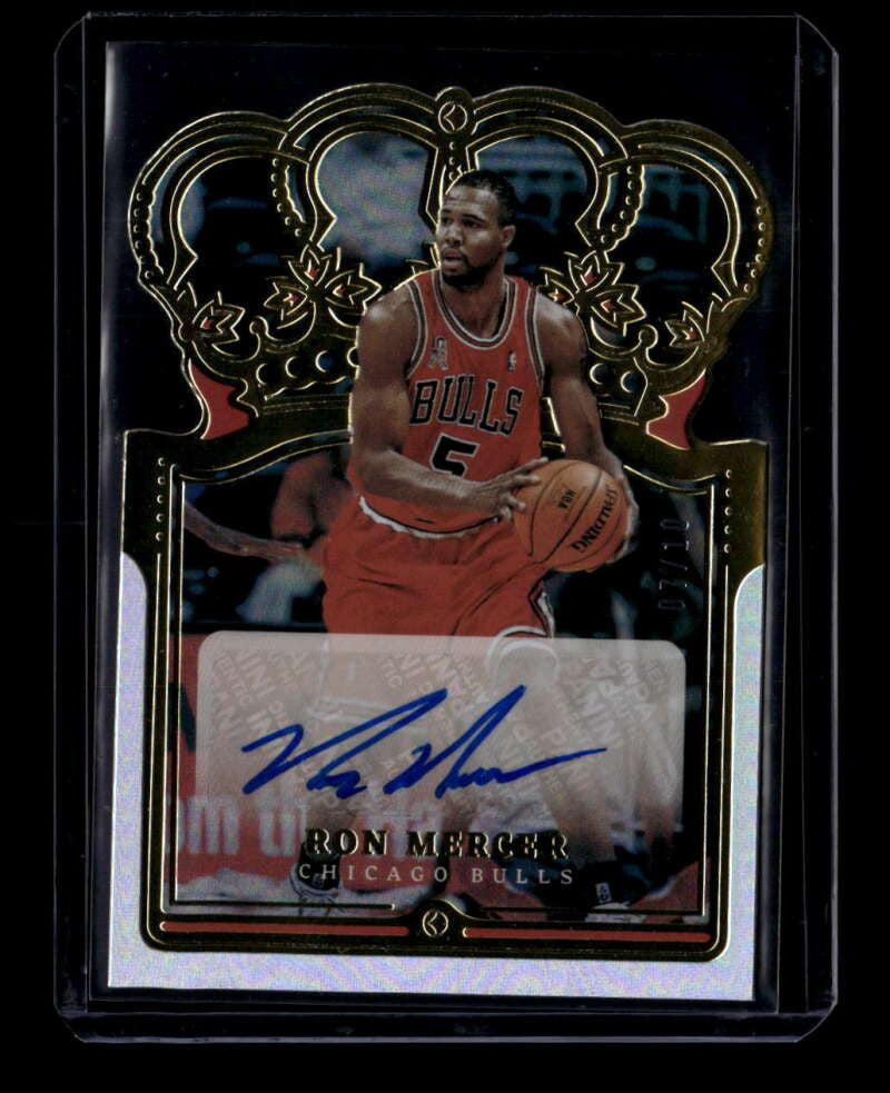 2021-22 Crown Royale Crown Autographs Gold 37 Ron Mercer Auto 7/10