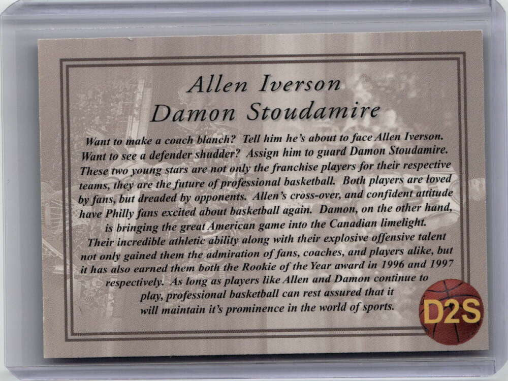 1997 Genuine Article Double Cards d2s Damon Stodamire Allen Iverson