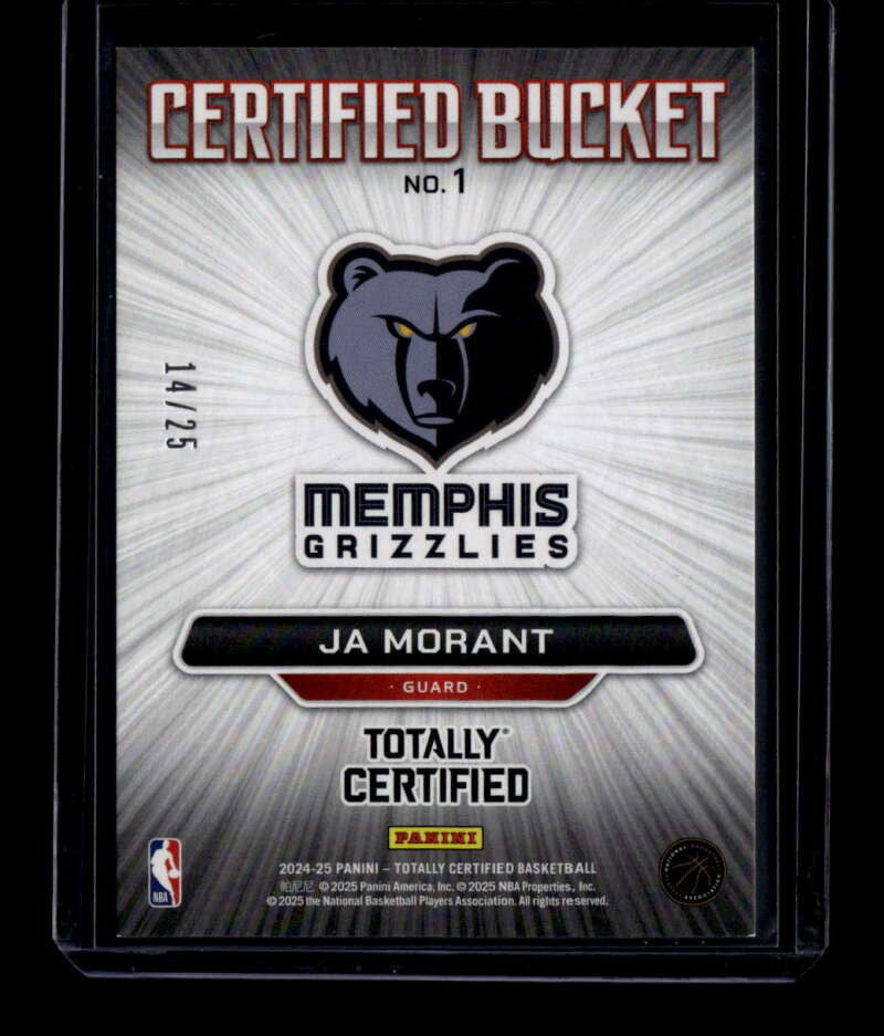 2024-25 Totally Certified Certified Bucket Mirror Platinum Camo Ja Morant 14/25